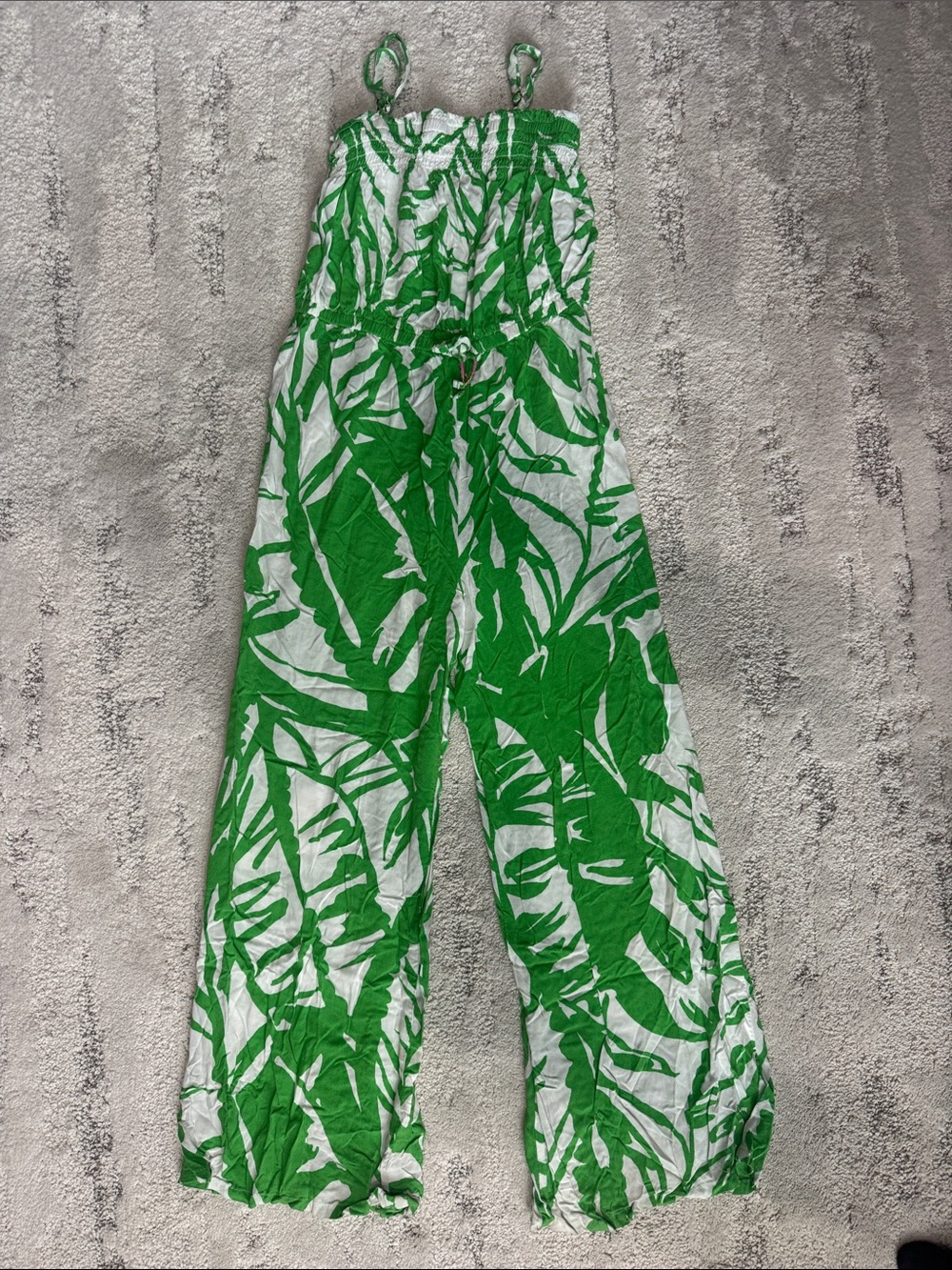 Big Kids Lilly Pulitzer for Target White and Green Tropical Palm Jumpsuit